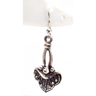 DANGLER Silver Oxidized Earring - Hook Dangle Drop Long - Asian Novelty Tribal